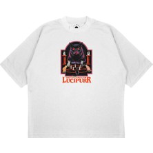 Pure Effect Unisex Oversize The Conjurıng Lucıpurr Baskılı Boxy Fit Kalın Kumaşlı (240GSM) T-Shirt