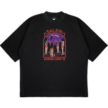 Pure Effect Unisex Oversize Salem Baskılı Boxy Fit Kalın Kumaşlı (240GSM) T-Shirt