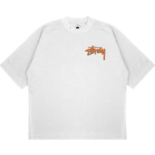 Pure Effect Unisex Oversize Stussy Ayakkabı Baskılı Boxy Fit Kalın Kumaşlı (240GSM) T-Shirt