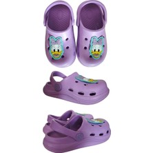 Famele's Cross Anatomik Ördek Figür Lila Eva Plaj Deniz Günlük Çocuk Terlik 303