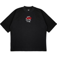 Pure Effect Unisex Oversize Antı Socıal Suprem Baskılı T-Shirt