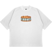 Pure Effect Unisex Oversize Kıth Sandviç 3D Baskılı Boxy Fit Kalın Kumaşlı T-Shirt