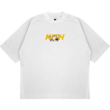 Pure Effect Unisex Oversize Kıth Sarı Snoopy Baskılı Boxy Fit Kalın Kumaşlı T-Shirt
