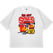 Pure Effect Unisex Oversize Syna World London Baskılı Boxy Fit Kalın Kumaşlı (240GSM) T-Shirt