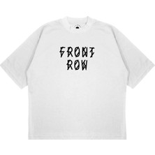 Pure Effect Unisex Oversize Frontrow Yazılı Baskılı Boxy Fit Kalın Kumaşlı T-Shirt
