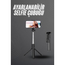 Uravas Store Selfie Çubuğu Tripod Bluetooth Kumandalı Selfie Çubuğu Telefon Tutucu