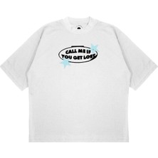 Pure Effect Unisex Oversize Call Me If You Get Lost Baskılı T-Shirt