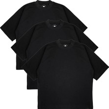 Pure Effect Unisex Oversize Baskısız Basic Premium Boxy Fit Kalın Kumaşlı T-Shirt