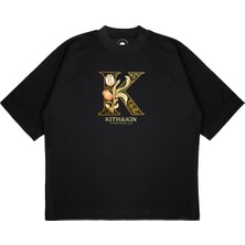 Pure Effect Unisex Oversize Kıth & Kın Baskılı Boxy Fit Kalın Kumaşlı T-Shirt