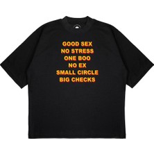 Pure Effect Unisex Oversize Good S3X No Stress Baskılı T-Shirt