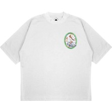 Pure Effect Unisex Oversize Off Elips Baskılı Boxy Fit Kalın Kumaşlı T-Shirt