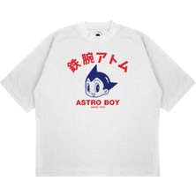 Pure Effect Unisex Oversize Astro Boy Baskılı Boxy Fit Kalın Kumaşlı T-Shirt