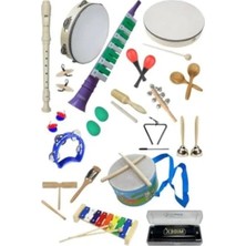 Esranın Dünyası 20 Parça Müzik Aletleri Seti - Marakas, Zil, Üçgen, Ksilofon