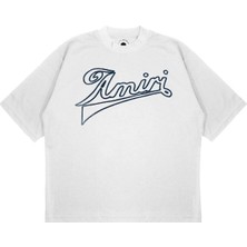 Pure Effect Unisex Oversize Dikiş Temalı Yazı Baskılı Boxy Fit Kalın Kumaşlı T-Shirt