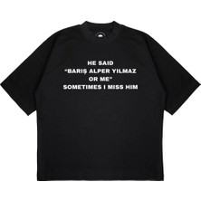 Pure Effect Unisex Oversize Barış Alper Yılmaz Baskılı Boxy Fit Kalın Kumaşlı T-Shirt