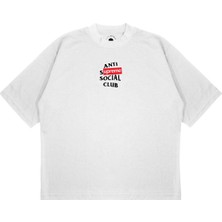 Pure Effect Unisex Oversize Antı Socıal Suprem Baskılı T-Shirt