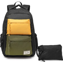Smart Bags Su Geçirmez Laptop Bölmeli Çok Gözlü Büyük Boy Orta Okul ve Lise Sırt Çantası Siyah Sarı