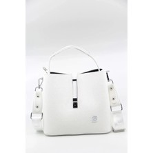 Just Polo Kadın Ters Kilit Çıtçıt Kapama Arkası Cepli El Çantası 21X23CM