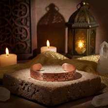 Home Güneş Motifli El Işçiliği Saf Bakır Kelepçe Bileklik - Şifalı ve Bohem Tasarım