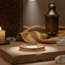Home Özel Tasarım Petek Desenli Saf Bakır Bileklik - Ayarlanabilir Kelepçe
