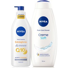 Delixa Nivea Kremsi Dokunuş Duş Jeli 750ML Q10 Sıkılaştırıcı Nemlendrici Vücut Bakım Losyonu 400ML