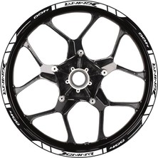 Bajaj Dominar 400 Baskılı Jant Dışı Şerit Motosiklet Sticker Etiket Modeli Beyaz