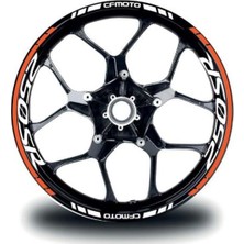 Cfmoto 250SR Jant Sticker Iç & Dış Takım Etiket Modeli Turuncu - Beyaz