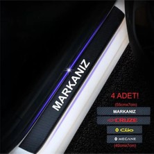 Renault Twingo Için Özel Uyumlu  Oto Kapı Eşikleri Sticker Karbon 4 Adet
