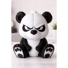 Yapı3D Kızgın Panda Figür – Dikkat Çekici Dekoratif Biblo | Masa & Raf Süsü | Panda