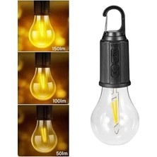 Uravas Store Taşınabilir Askılı Ampul Kamp Lambası Askılı Type-C Şarjlı Bahçe Lambası