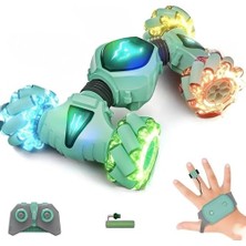 Delixa 2.4 Ghz Bilekten Uzaktan Kumandalı Işıklı 4x4 Çift Kumandalı Akrobat Araba, Şarjlı Hem Kumanda Hem B