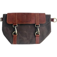 Delixa Turktasarlar Motor Accessory Motorsiklet Gidon Çantası, Deri, Geçme Kilitli (Kahverengi)