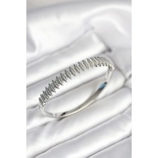 Uravas Store Gümüş Renk Zirkon Taşlı Pirinç Kadın Kelepçe