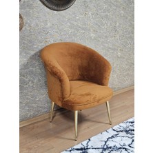 Sevinç Mobilya Tekli Teddy Gold Kaplama Sivriltme Ayak Çay Seti Koltuk Tekli Berjer , Balkon, Salon, Ofis