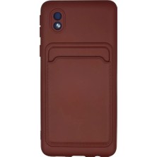 Uravas Store Galaxy A01 Core Kılıf Kelvin Kartvizitli Silikon - Bordo