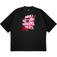 Pure Effect Unisex Oversize Bathıng Antı Socıal Socıal Baskılı Boxy Fit Kalın Kumaşlı T-Shirt