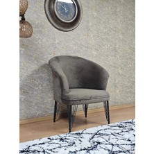 Sevinç Mobilya Tekli Teddy Siyah Boyalı Telli Ayak Çay Seti Koltuk Tekli Berjer , Balkon, Salon, Ofis