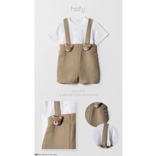 Hafy Baby Ayıcık Figürlü, Şortlu, Erkek Bebek Salopet Takımı