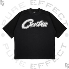 Pure Effect Unisex Oversize Corteız 3D Baskılı Boxy Fit Kalın Kumaşlı T-Shirt