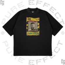 Pure Effect Unisex Oversize Arabic Rap Star 70's Album Cover Baskılı Boxy Fit Kalın Kumaşlı T-Shirt