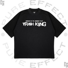 Pure Effect Unisex Oversize Monarch Of Trash King Baskılı Boxy Fit Kalın Kumaşlı T-Shirt