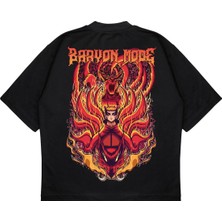 Pure Effect Unisex Oversize Naruto Anıme Baryon Mode Baskılı Boxy Fit Kalın Kumaşlı T-Shirt