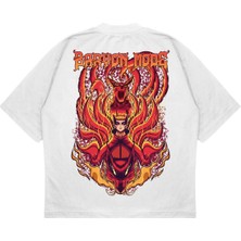 Pure Effect Unisex Oversize Naruto Anıme Baryon Mode Baskılı Boxy Fit Kalın Kumaşlı T-Shirt