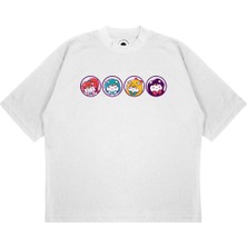 Pure Effect Unisex Saılor Meow Baskılı Boxy Fit Kalın Kumaşlı T-Shirt
