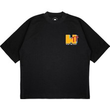 Pure Effect Unisex Mtv Wtf Logo Baskılı Boxy Fit Kalın Kumaşlı T-Shirt