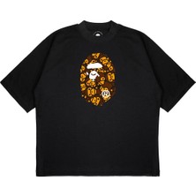 Pure Effect Unisex Oversize Bathıng Mılo Entegre Baskılı Boxy Fit Kalın Kumaşlı T-Shirt