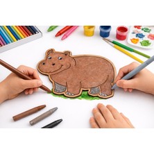 Ay Işığı Store Ahşap Hayvan Figürü Hipopotam Boyama 10 Adet