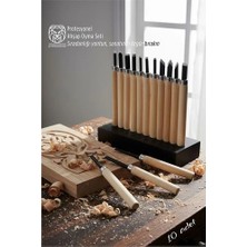 Uravas Store 10'lu Profesyonel Ahşap Oyma Seti - Çelik Uçlu Ergonomik Zanaatkar Takımı