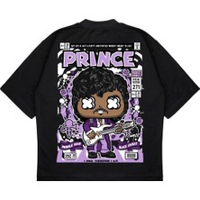 Pure Effect Unisex Oversize Prınce Sırt Baskılı Boxy Fit Kalın Kumaşlı T-Shirt