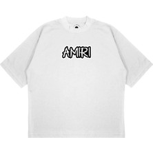 Pure Effect Unisex Oversize Amırı Crash Baskılı Boxy Fit Kalın Kumaşlı T-Shirt